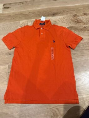 NWT Polo by Ralph Lauren Bright Orange Short-Sleeve Polo with Navy Pony
